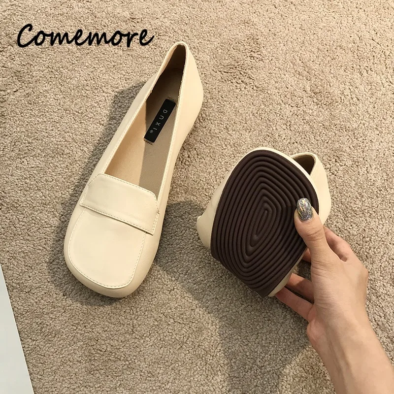 

Comemore Autumn Female Footwear Oxfords Shallow Mouth Elegant Casual Sneaker Slip-on Comfortabl Womens Loafers Shoes Round Toe