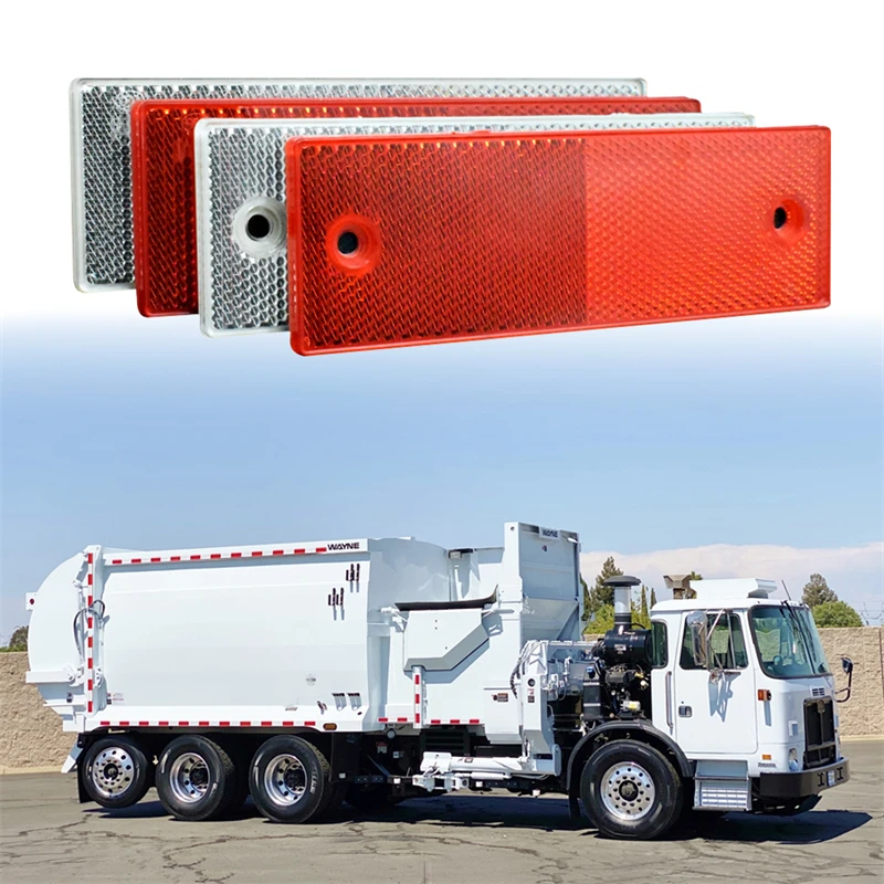 

5 шт. прямоугольный пластиковый отражатель для грузовика прицепа Светоотражающая Лента Клейкая Автомобильная безопасность наклейки для ночного освещения автомобильные аксессуары