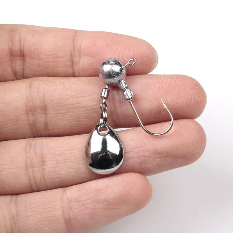 

5Pcs/Lot Crank Jig Head Hook Sequins 2g 4g Fishing Hook Lead Jig Lure Hard Baits Soft Worm Fishing Tackle Accessories