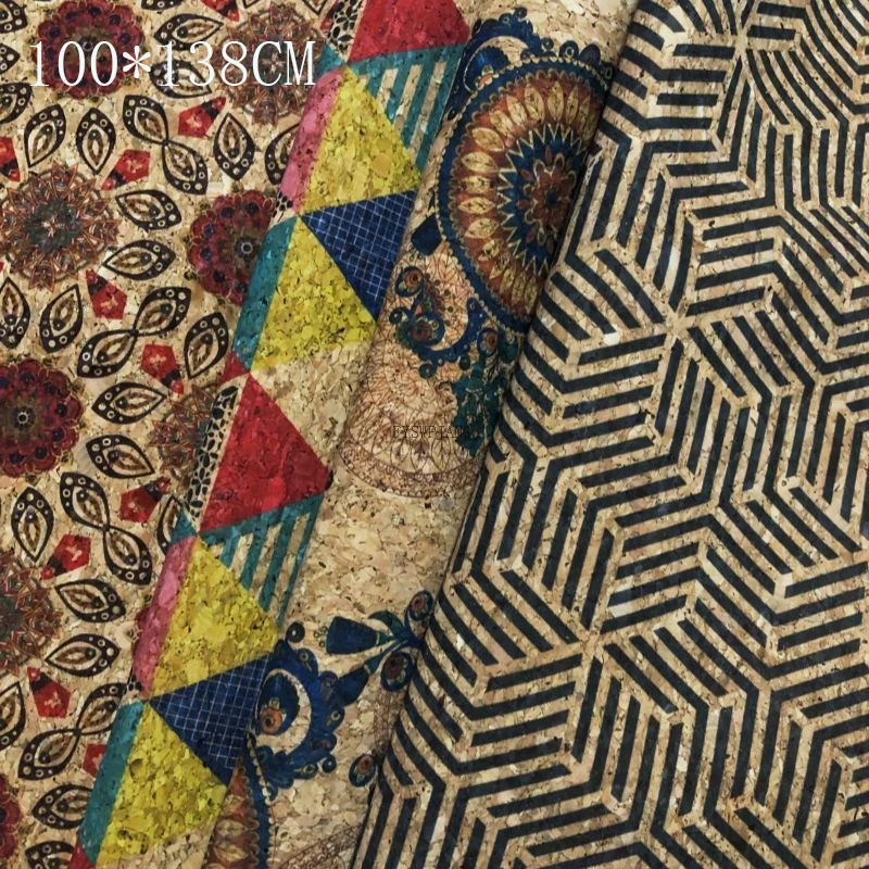 100x138 см Мягкая натуральная пробковая кожаная ткань с узором под дерево для
