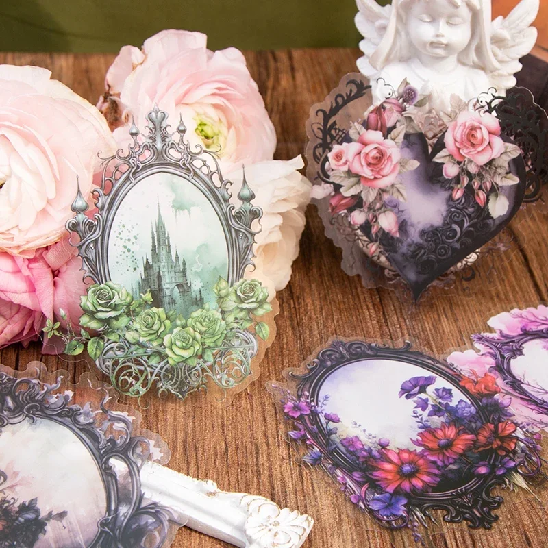 10 Листов Домашние Наклейки С Животными Персиковое Зеркало Ретро Рамка База