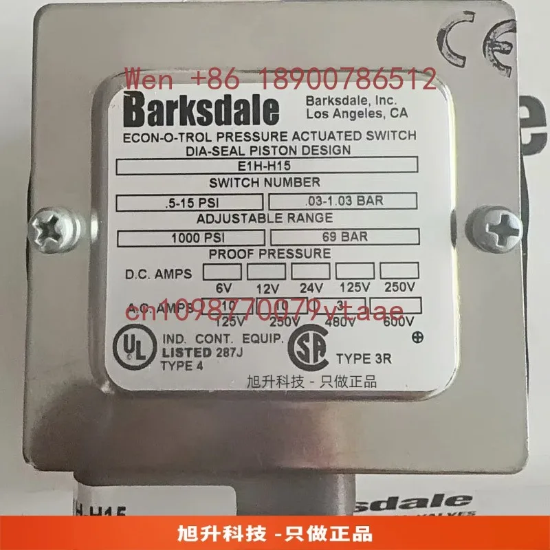 Фото Датчик давления Barksdale Basde E1H-H15 H90 E1H-H250 H500, цена договорная №1