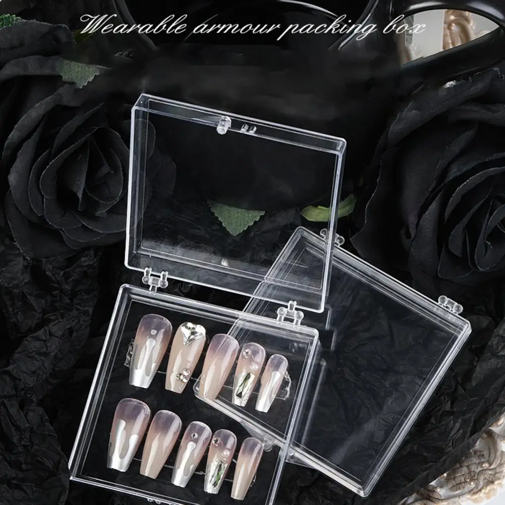 

Nail Storage Box Transparent Round Edge Store Nails PS Material Clear Storage Box Nail Art Container for Nail Salon