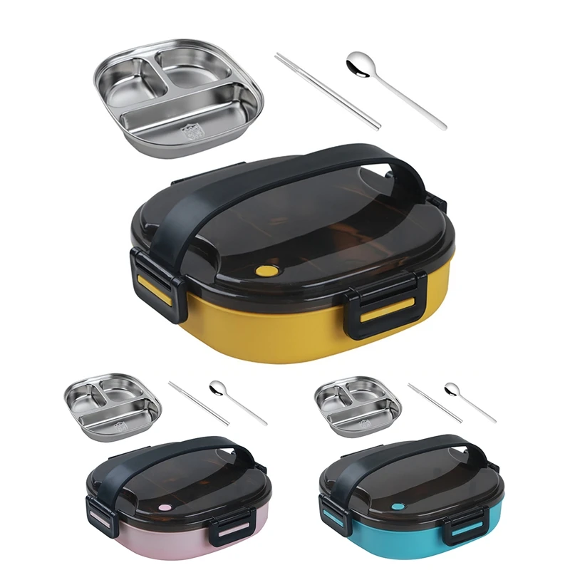 

Stainless Steel Lnsulation Bento Box Breakfast Boxes Lunch Container Storage Lunch Box With Handle Portable Outdoor