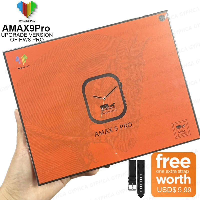 

2023 New AMAX 9 Pro Smartwatch Men with 2 watchbands NFC Fitness Sport Watch Women PK HK9 Pro Hello Watch 3