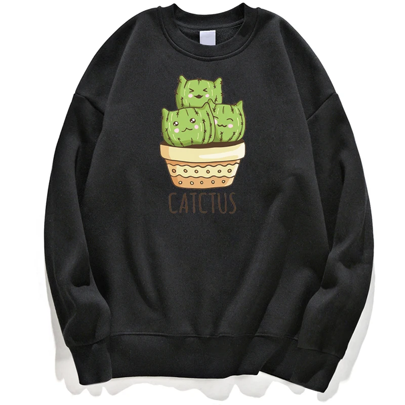 

Catctus Cat Funny Cute Kawaii Hoodie Sweatshirts Men Sweatshirt Jumper Hoody Hoodies Streetwear Winter Autumn Pullover Crewneck