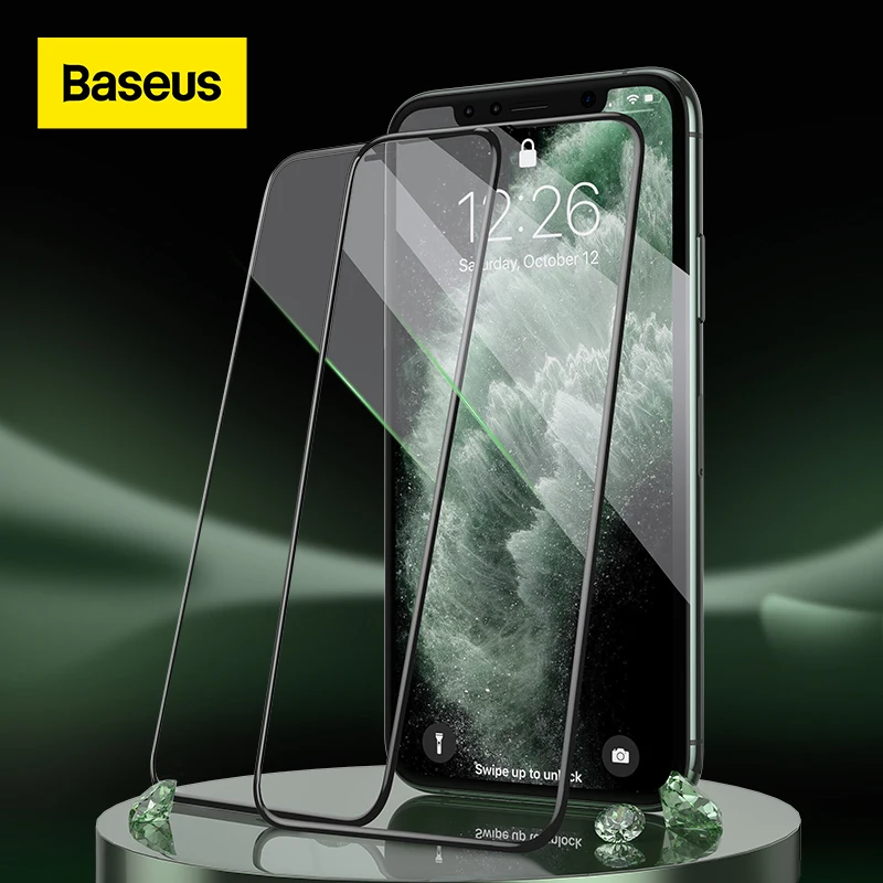 Baseus Tempered Glass For iPhone 13 12 11 Pro Max Screen Protector For iPhone X Tempered Glass Full Cover Screen Protector Glass