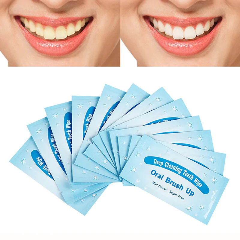 

10/50Pcs Deep Cleaning Teeth Wipes Teeth Whitening Aid Dental Brush Up Finger Wipe Tooth Cleaning Oral Hygiene Care Tool