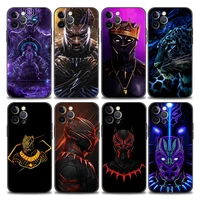 phone case for iphone 11 12 13 pro max 7 8 se xr xs max case 5 5s 6 6s plus silicon cover black panther marvel the avengers