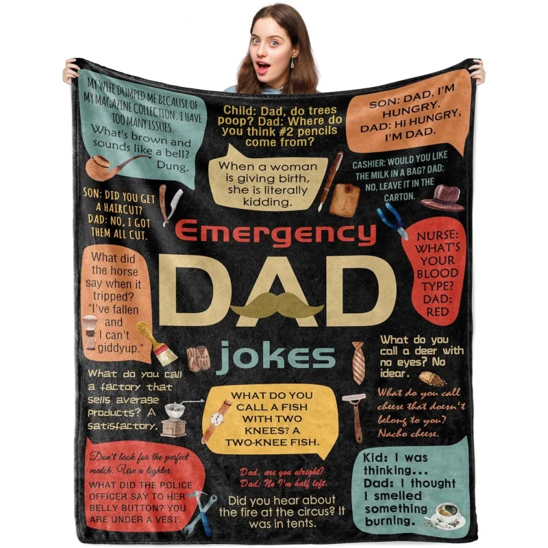

To My Dad Throw Blanket 60x50inch, Birthday Dad Gifts from Daughter Son, Soft Flannel Blankets for Couch Bed Sofa Cover
