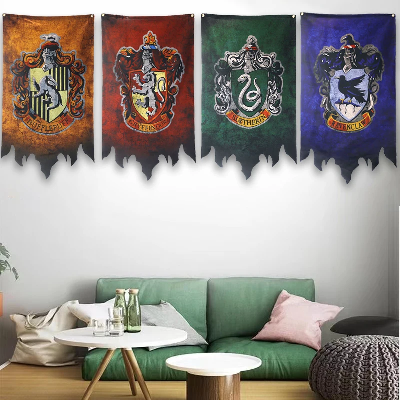 Decoración de la bandera de Harry Potter, decoración del hogar, Bar, sala de estar, jardín, fiesta de cumpleaños