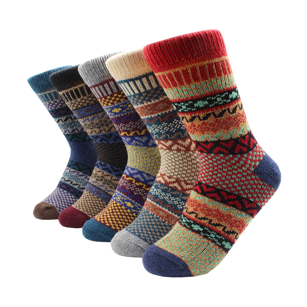 5 Pairs Autumn Winter Women Wool Socks Warmer Cashmere Thermal Thicken Kawaii Pack Gifts for Women