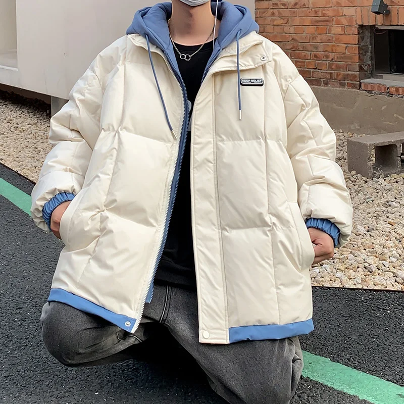 Зимняя куртка мужская теплая модная утепленная уличная корейская свободная