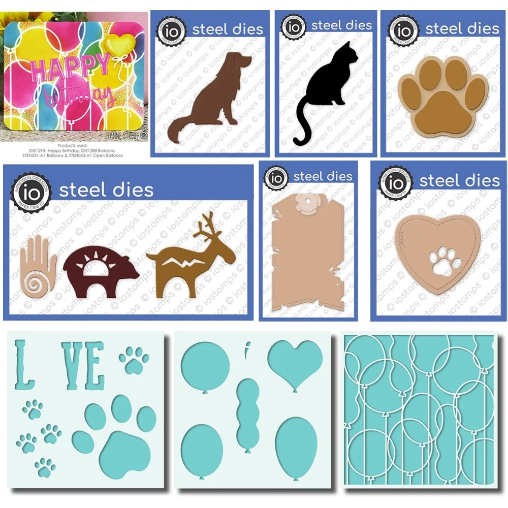 Симпатичные маленькие животные и воздушные шары металлические режущие штампы