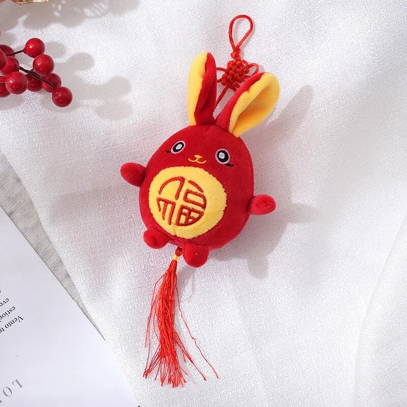 

2023 Year of the Rabbit Cartoon Fu Rabbit Plush Stuffed Doll Kids Soft Plush Toy Gift Souvenir Mascot Pendant Home Decoration