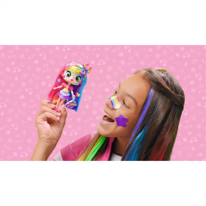 Фото Кукла Decora Girlz Rainbow Hair со стикерами и аксессуарами, модная игрушка-сюрприз в коробке, милая и стильная коллекционная игрушка для девочек на праздники №3