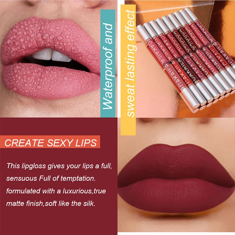 

18 Colors Lips Makeup Lipstick Lip Gloss Long Lasting Moisture Cosmetic Lipstick Sexy Red Lip Matte Lipstick Waterproof Makeup