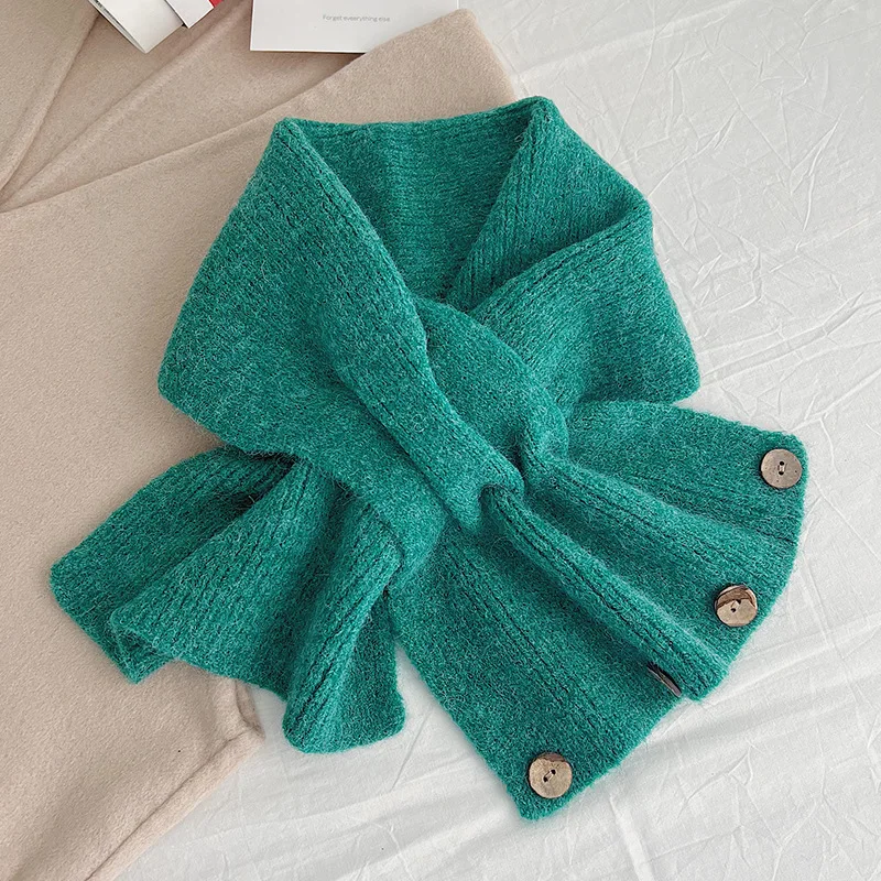 

Women Warm Kintted Winter Scarf Fashion Solid Cashmere Neckerchief Woolen Bufanda Foulard Shawl Warp Blanket Scarves Echarpe