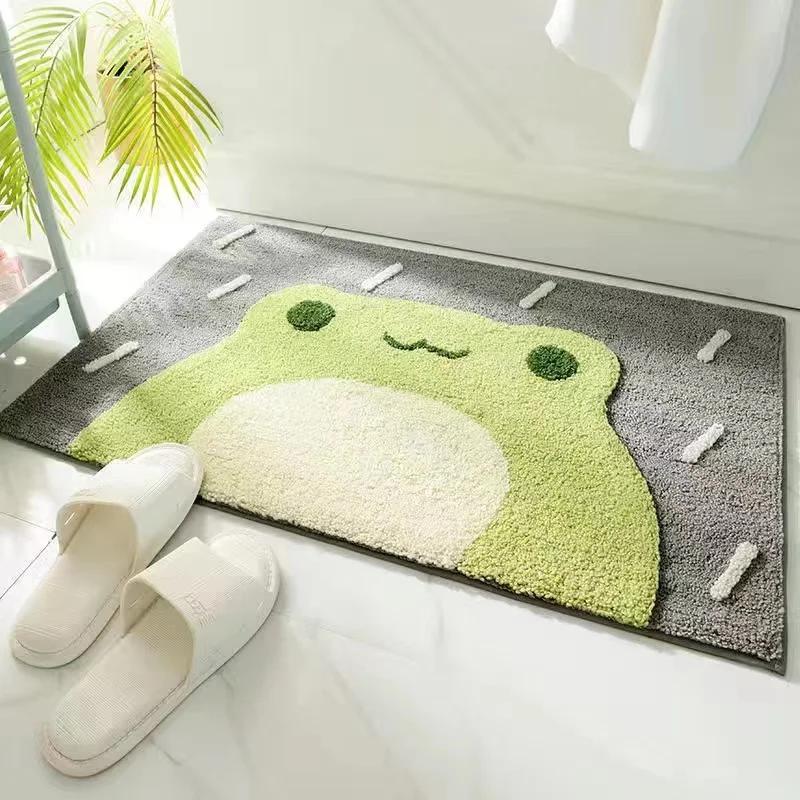 Cute Frog Yellow Duck Welcome Mat Shaggy Fluffy Area Rug Funny Animals Doormat Bathroom Mats And Rugs Soft Floor Mat in the Room