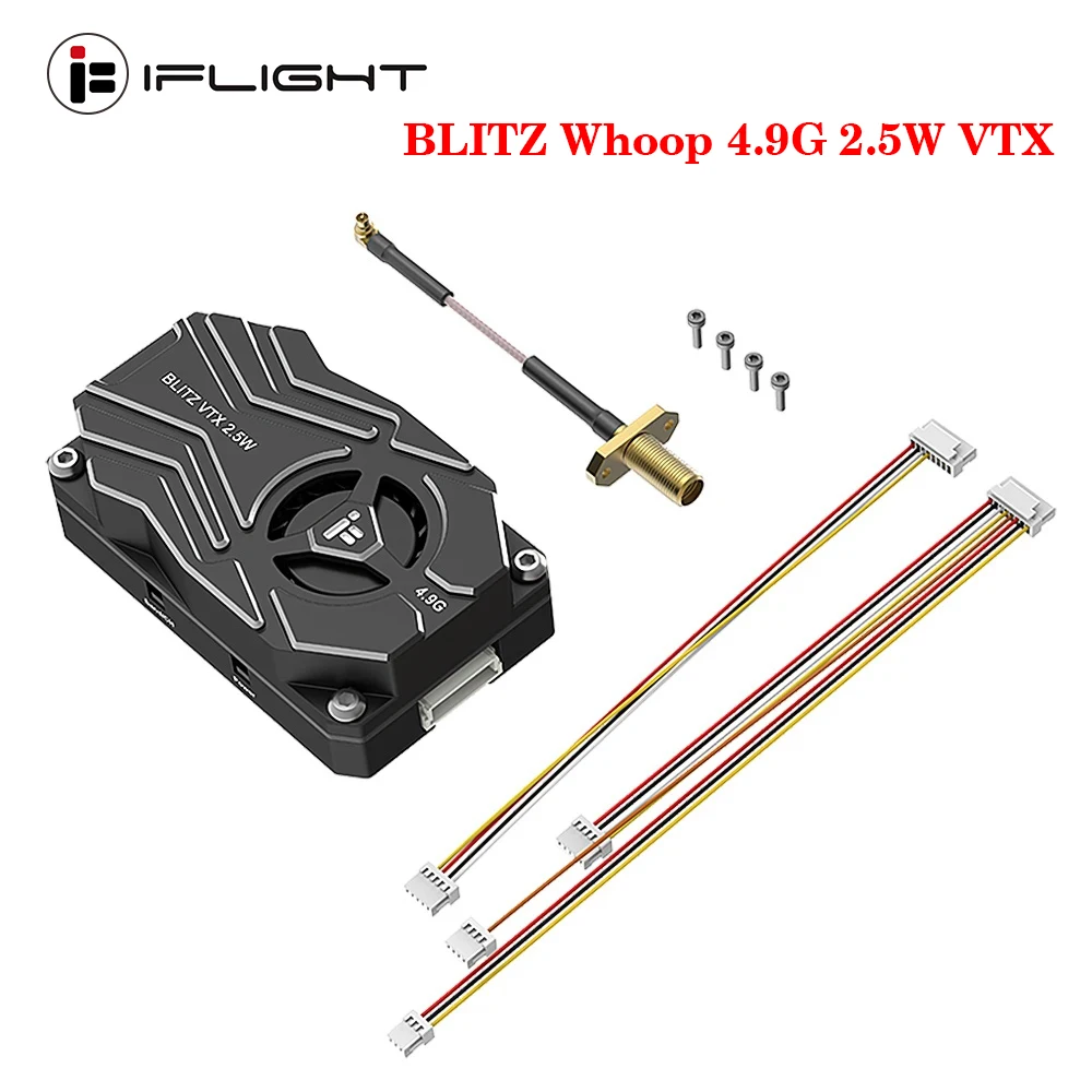 

IFlight BLITZ Whoop 4.9G 2.5W VTX 8CH Built-in Microphone Integrated Cooling Fan 2-8S LIPO for RC FPV Long Range DIY Parts