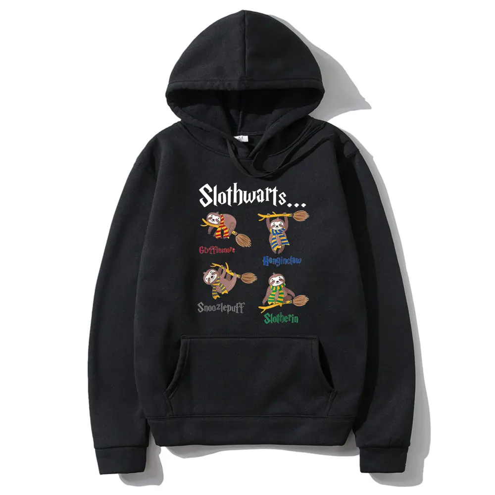

Sloth Slothwarts Hoodie Classic Harajuku Cute Print Hoodies Man Woman Cotton Sweatshirt Loose Sports Simple Couple Streetwear