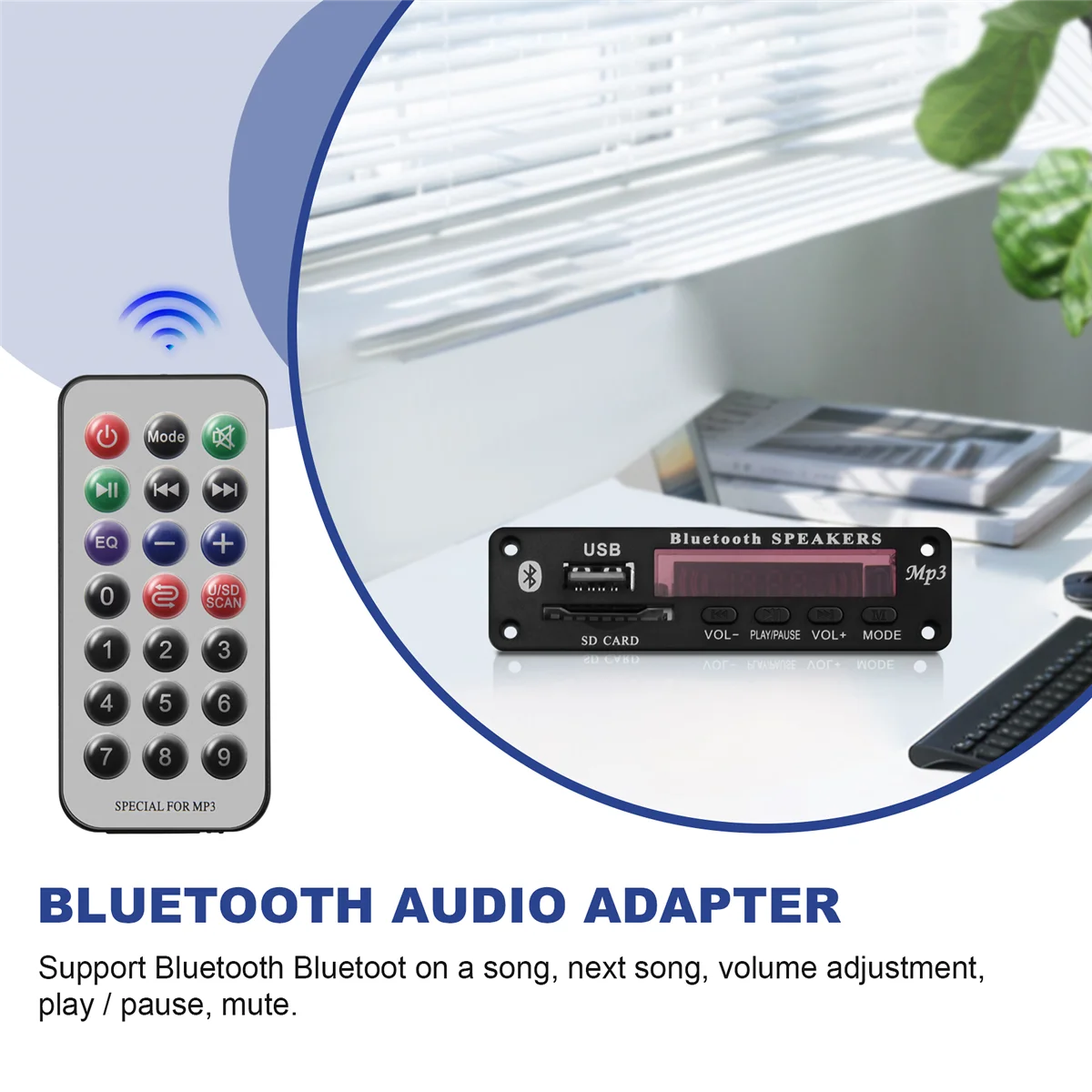 Плата аудиодекодера постоянного тока 5 В/12 В Bluetooth 0 аудиомодуль USB Aux Sd FM-радио без