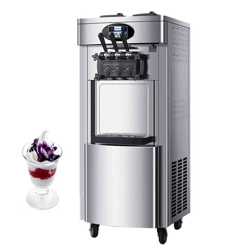 

Commercial Soft Ice Cream Machine Stainless Steel Ice Cream Makers No Cleaning In 7 Days Ice Cream Vending Machines