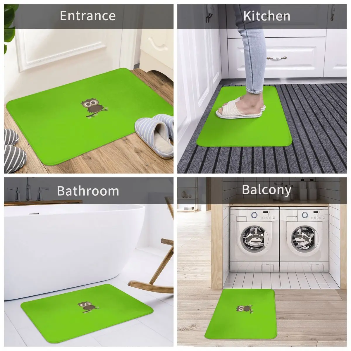 

Door Mat Owl Wise One Decor 3D Rug Carpet Bathmat Anti-slip Entrance Living Room Home Kitchen Removal Bathroom Toilet