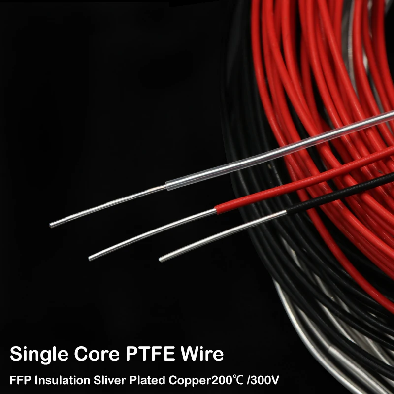 0 06 ~ 5 м2 20 30AWG одножильный ПТФЭ провод FEP изоляция посеребренный медный кабель