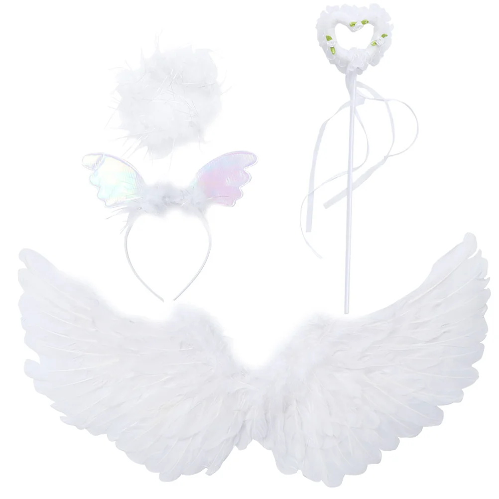 

1 Set Girls Wing Prop Angel Cosplay Headband Fairy Wand Angel Costume Accessories