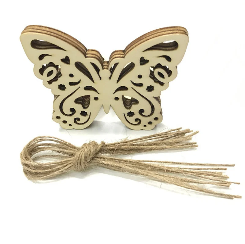 

10 шт. 80 мм деревянные натуральные стружки бабочки для скрапбукинга DIY украшения поделки пасхальвечерние домашний стол поставки пуговиц
