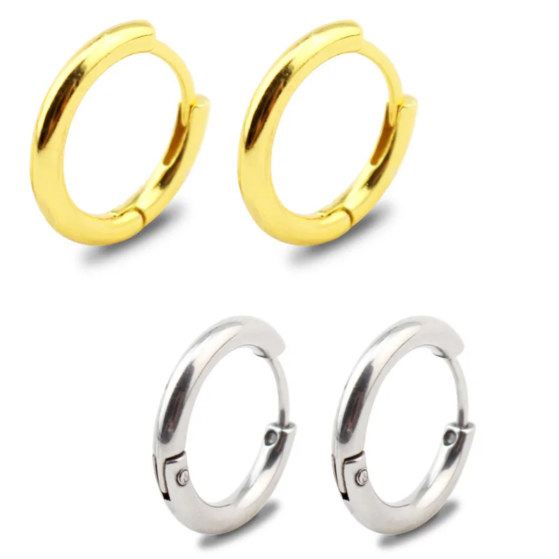 

Anime Earrings For Women Men Stainless Steel Earclip Round Earrings Simple Design Ear Props