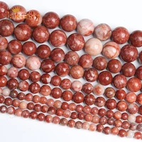 natural red jaspers stone round loose beads spacers beads for jewelry making diy bracelet necklace accessories 6 8 10mm 15 inch