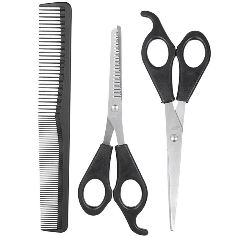 

3 Pcs Hair Scissors Cutting Shears Salon Professional Barber Hair Cutting Thinning Hairdressing Styling Tool Hairdressing Comb