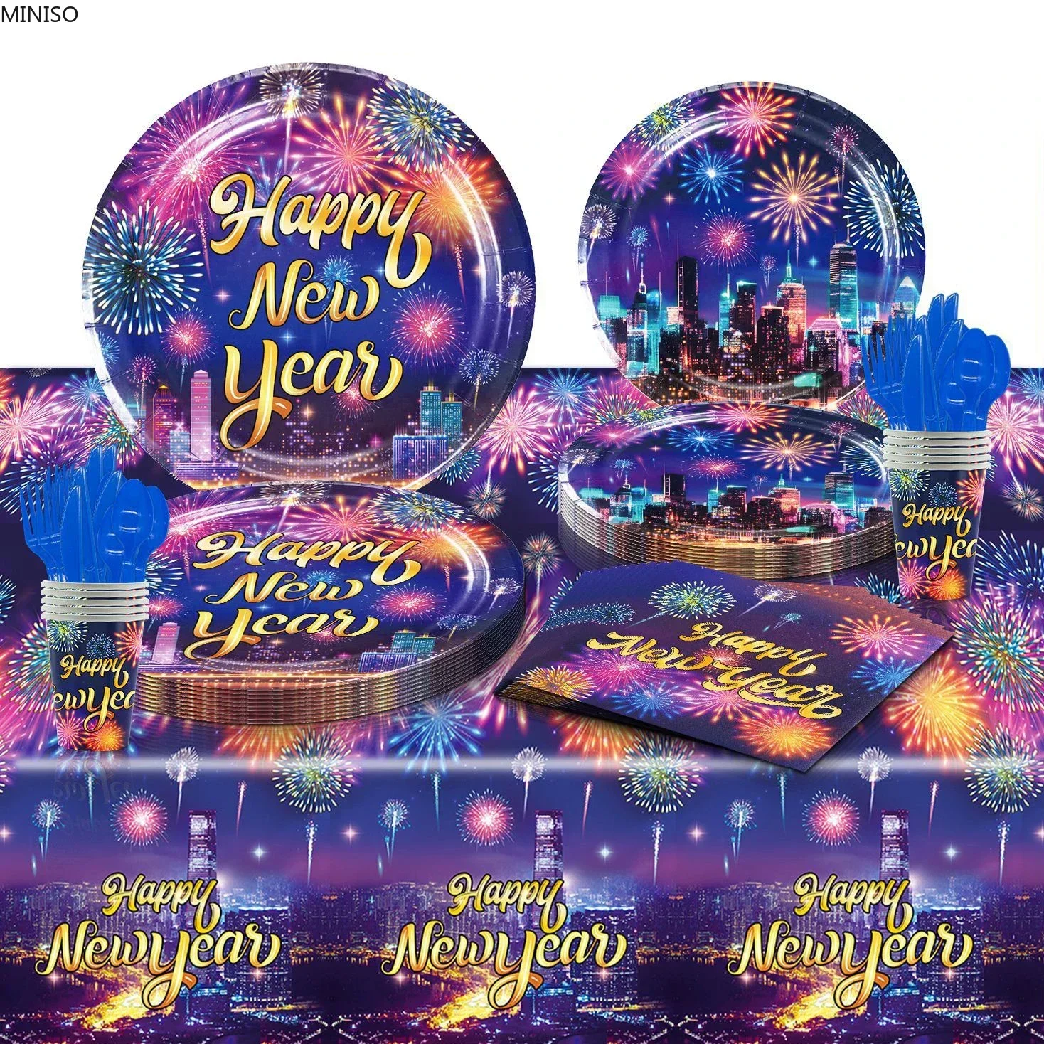 Ночной вид фейерверк счастливый Новый год тема день рождения декоративная