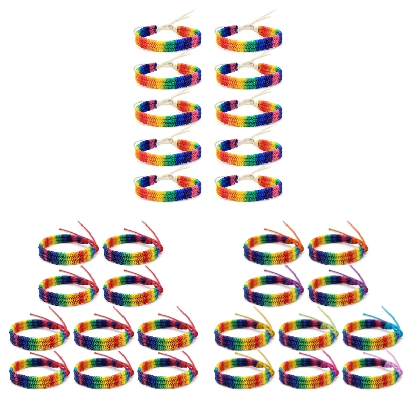 

10pcs Rainbow LOVE Pride Bracelet Handmade Braided Friendship String Bracelet