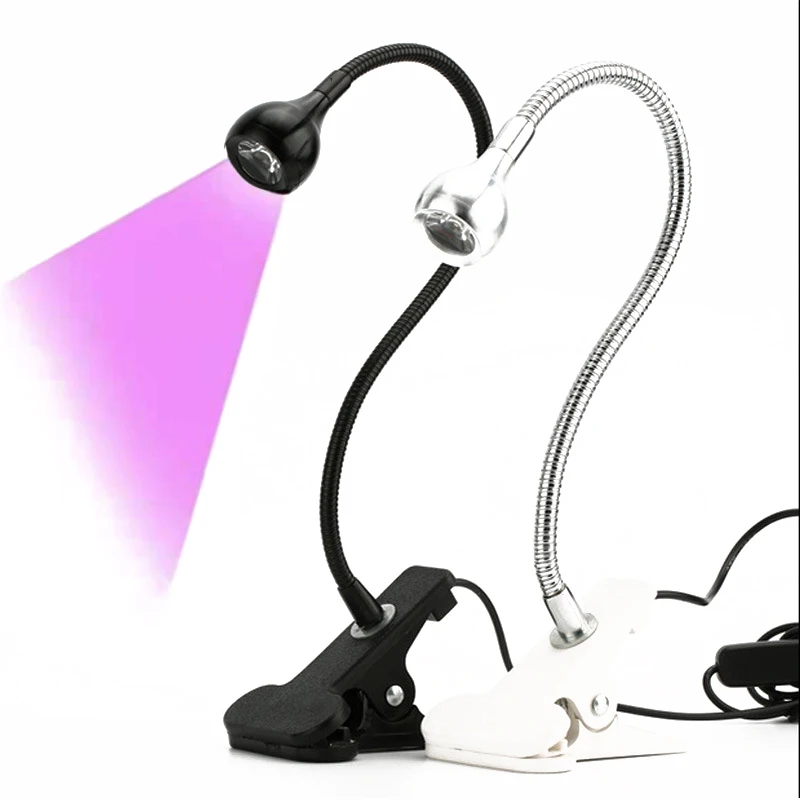 

Светодиодсветильник ультрафиолетовая лампа USB типа s с клипсой, Гибкая металлическая трубка, УФ-лампа, настольная лампа для сушки гель-лака ...