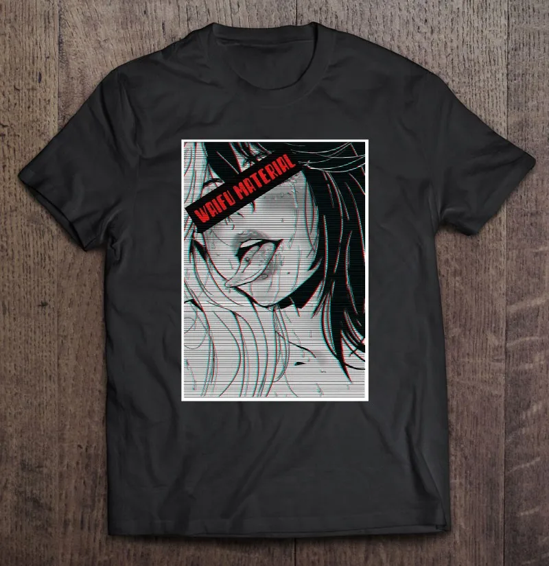 Hentais Ecchi подарок Lewd аниме девушка милая Ahegao Waifu 2 футболка черный пользовательский