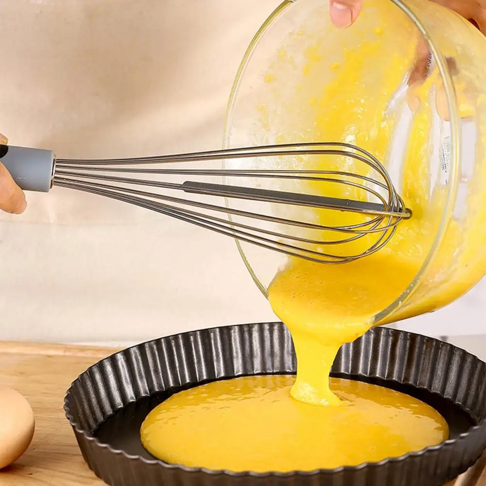 

Stainless Steel Convenient Easy Clean Egg Whisk Black Egg Whisk Ergonomic Handle for Home