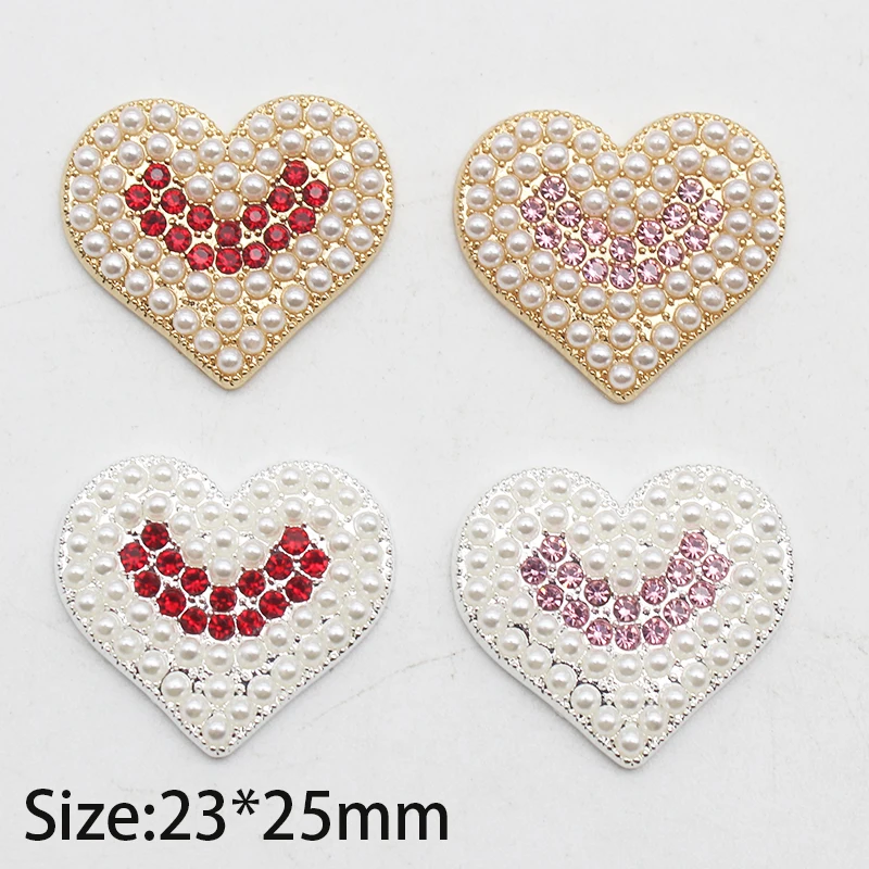 Алмазная пуговица в форме сердца, 23 х25 мм