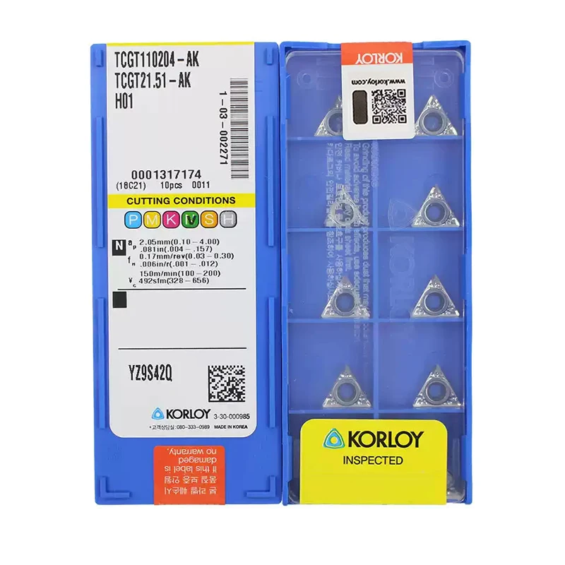 

10 шт. KORLOY TCGT090202 TCGT090204 TCGT110202 TCGT110204 TCGT110208 TCGT16T302 TCGT16T304 TCGT16T308 AK H01 токарные пластины с ЧПУ