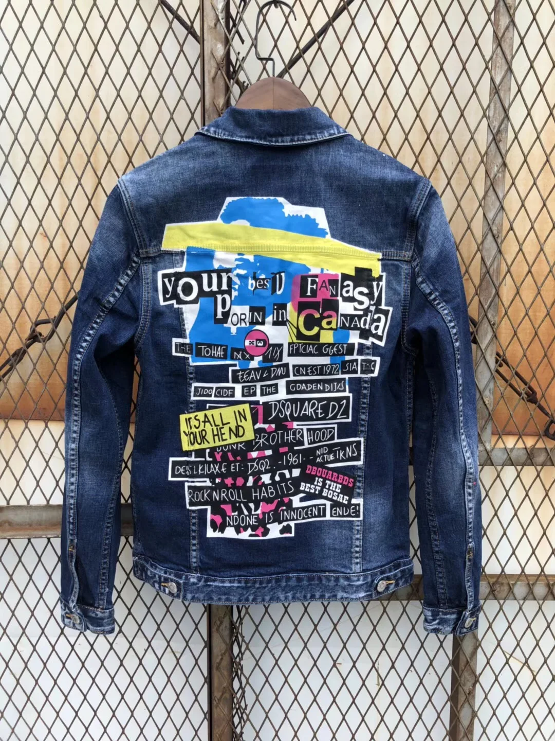 DSQUARED2 брендовая джинсовая мужская Куртка хип-хоп Уличная одежда панк рваная