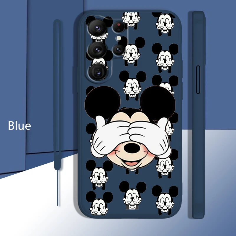 

Disney Mickey Mouse Cartoon Case For Samsung Galaxy S22 S21 S20 S10 Note20 10 Ultra Plus Pro FE Lite Liquid Rope Phone Cover
