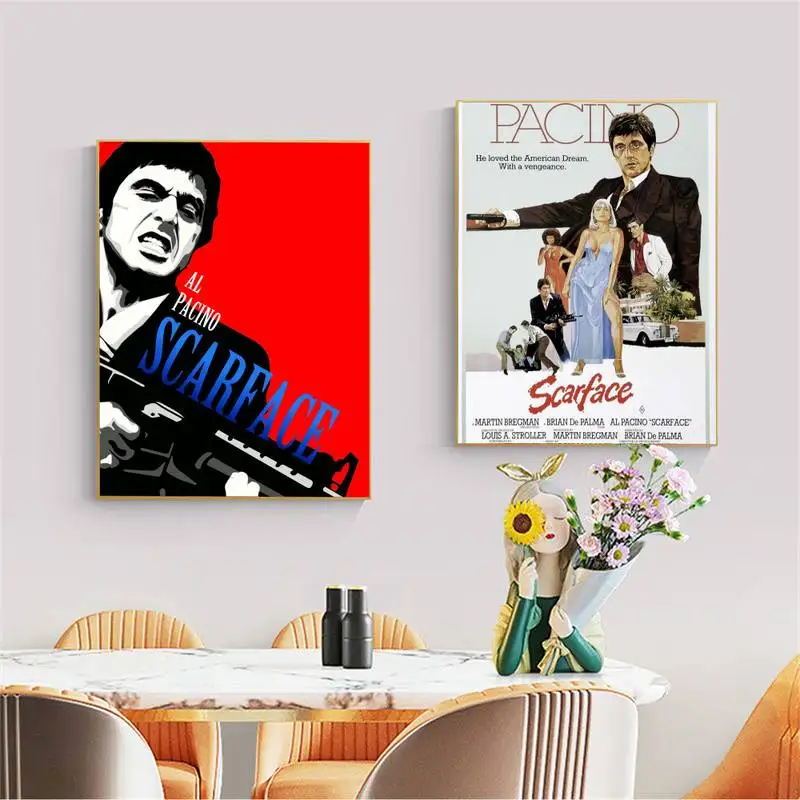 

Babaite Classic Movie Scarface Retro Good Quality Prints And Posters Kraft Paper Sticker DIY Room Bar Cafe Kawaii Room Decor