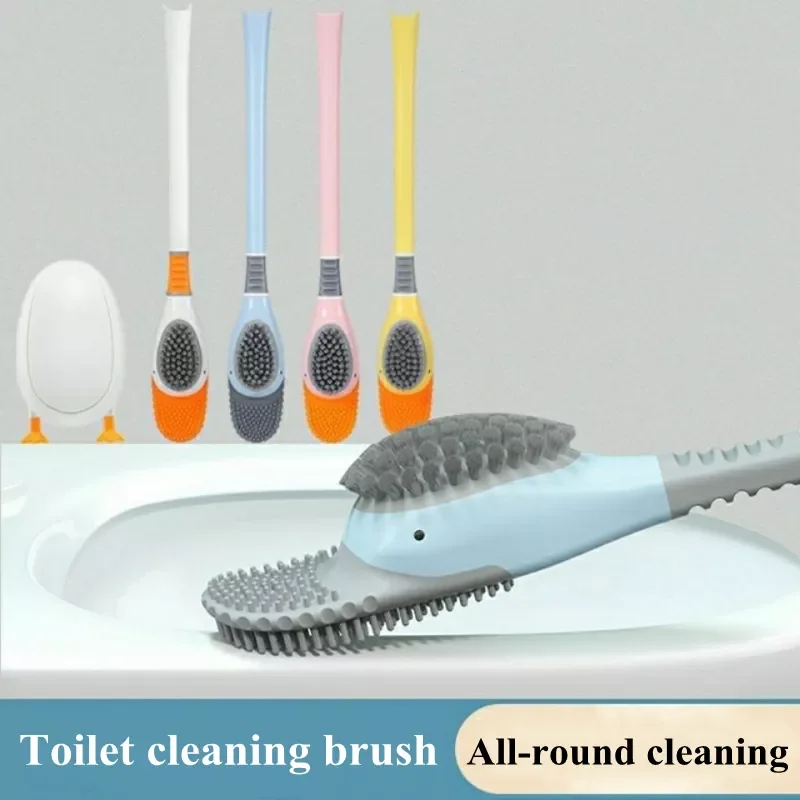 

Toilet Brush for Bathroom with Base Creative Duck Shape Silicone Soft Bristles Brush with Holder Set for Toilet Cleaning Tools