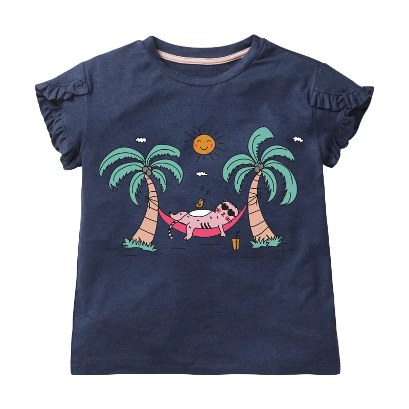Детская летняя футболка Little Maven хлопковая Футболка с аппликацией в горошек для