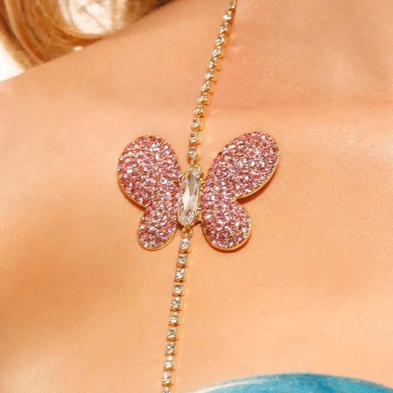 Женское украшение на плечо с синим кристаллом