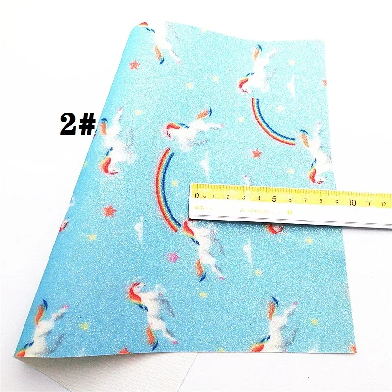 Изящная искусственная виниловая кожа с рисунком единорога радуги ножной основой