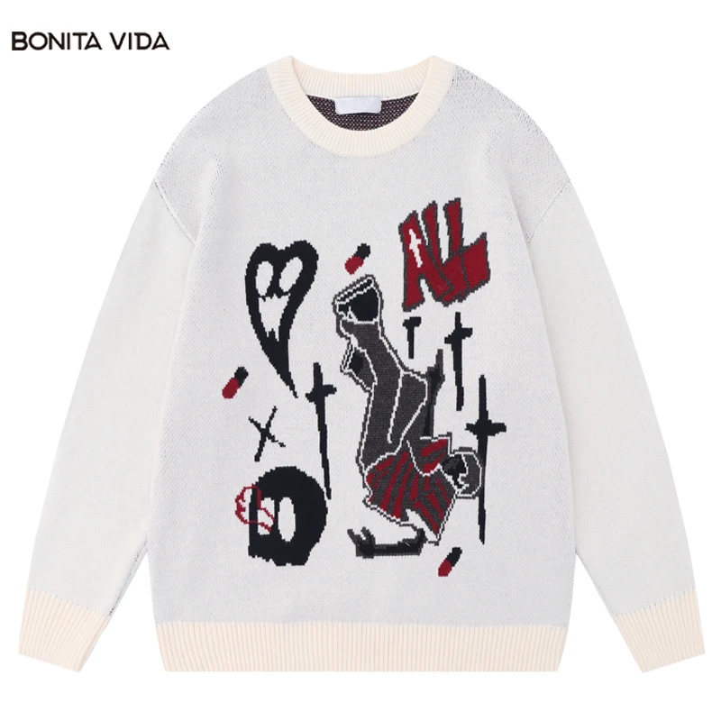 

Женский трикотажный джемпер в стиле Харадзюку, модель 2023 года