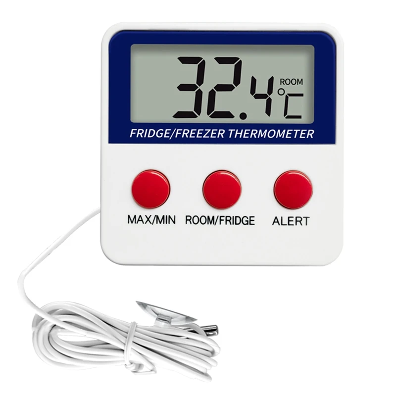 

HOT SALE Digital Refrigerator Thermometer With Alarm And Maximum And Minimum Temperature And LCD Indicator Light